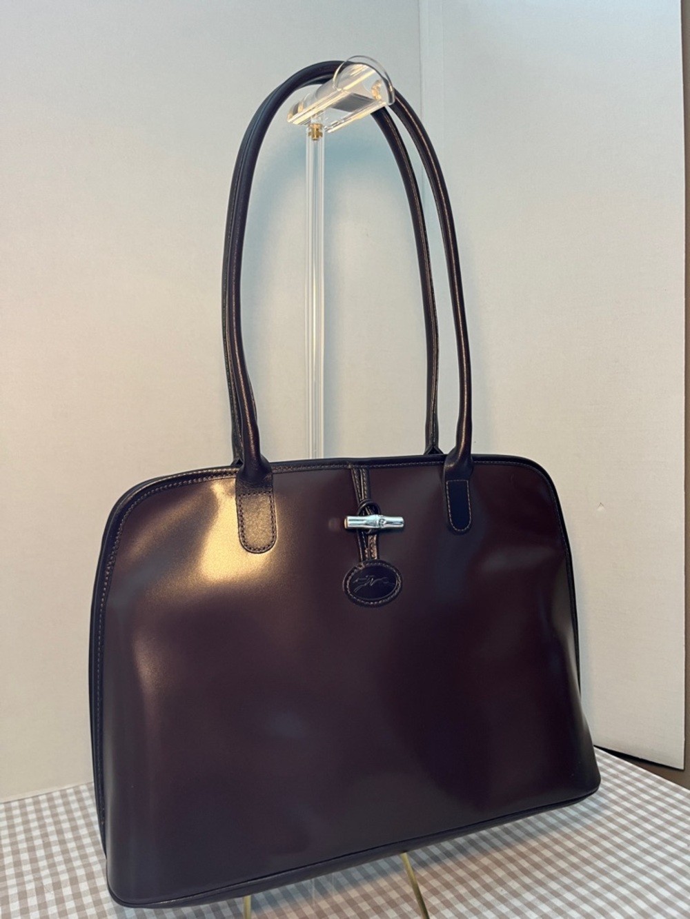 New Longchamp Paris Roseau Leather Shoulder Bag With Price Tag